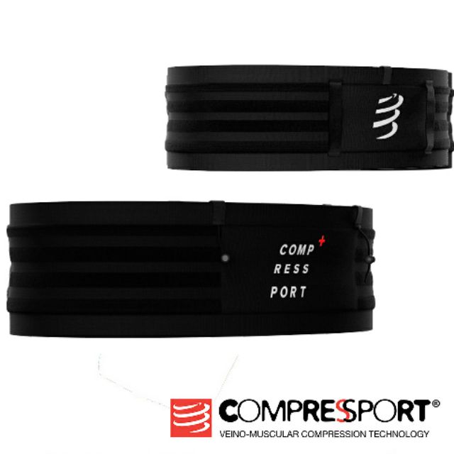 【Compressport 瑞士】自由腰帶 FREE BELT PRO 2.0 寬版越野腰帶 (黑)