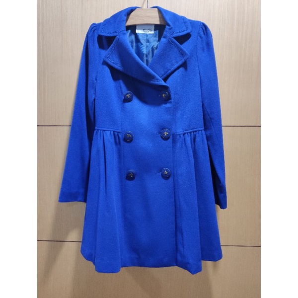 百貨專櫃nuee藍紫色羊毛90%洋裝大衣