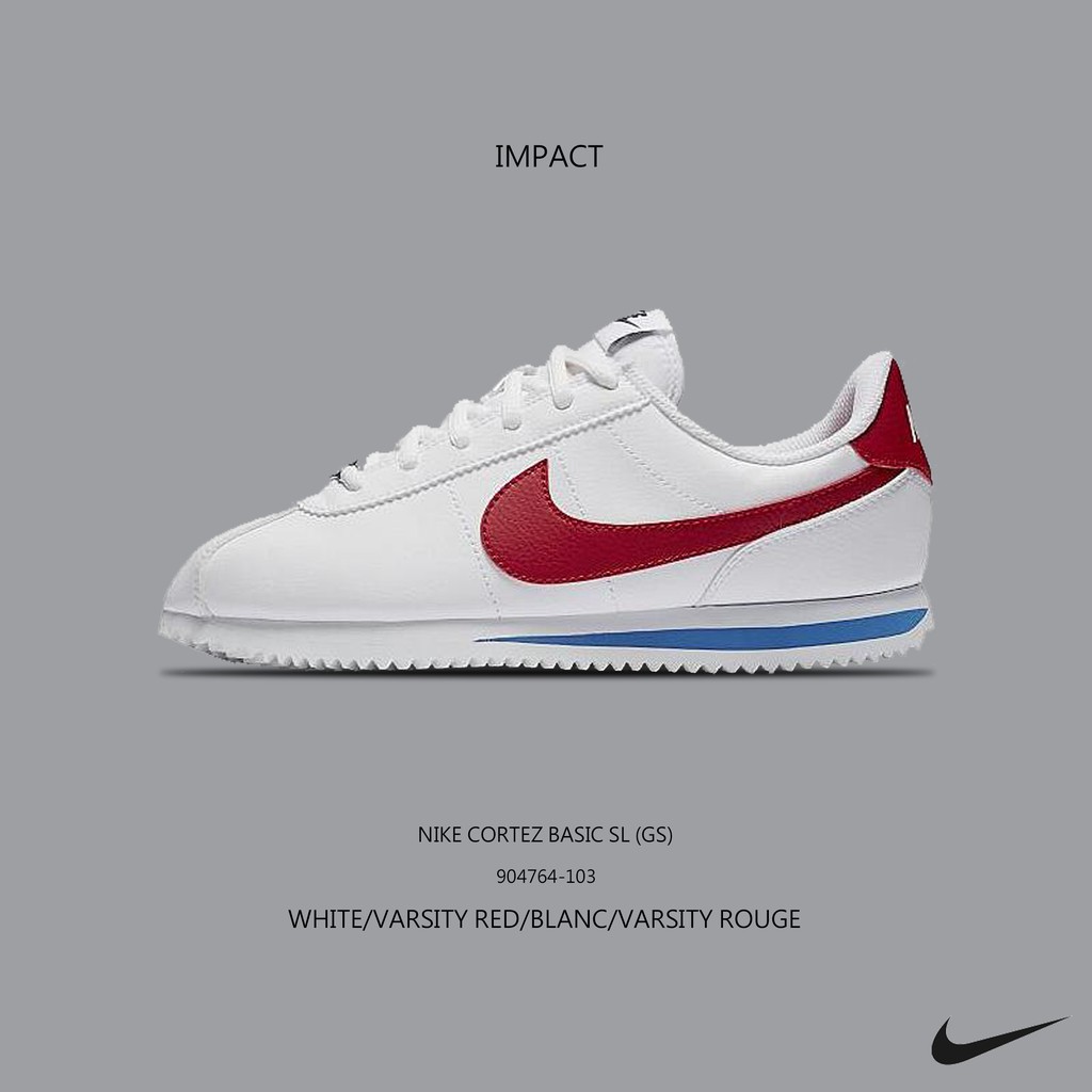 Nike Cortez Classic GS 阿甘 紅白藍 初代 鐵牌 經典 女鞋 904764-103 IMPACT