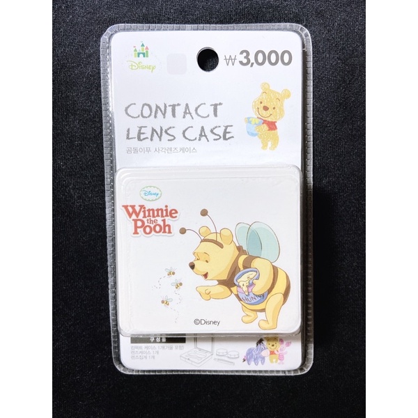 （現貨Q物）韓國迪士尼小熊維尼POOH蜜蜂維尼白色隱形眼鏡盒