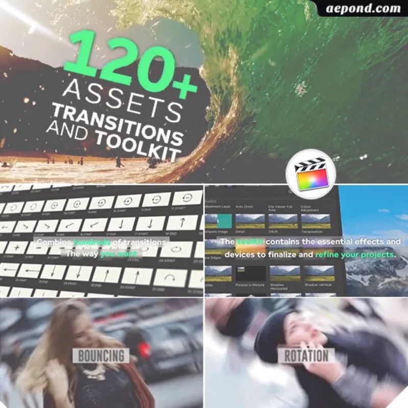 24個實用特效工具和100個轉場 Final Cut Pro X 插件