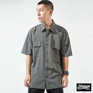 【StruggleGear】直條紋襯衫「深灰」M~2XL｜官方旗艦店98835