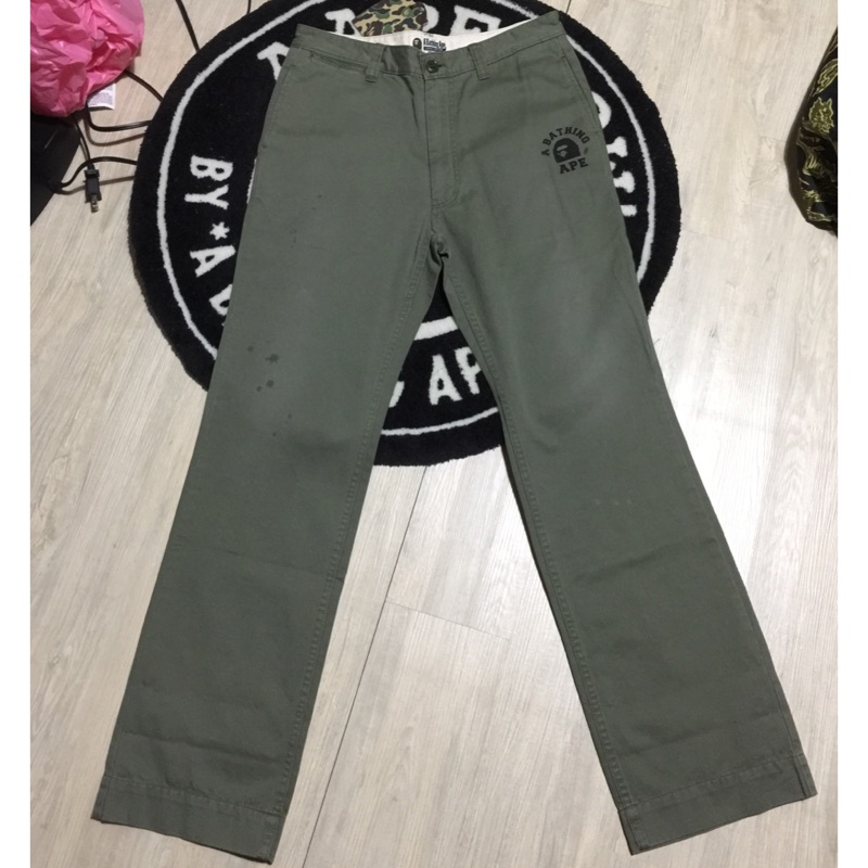 A Bathing Ape BAPE 軍綠 經典 工作褲