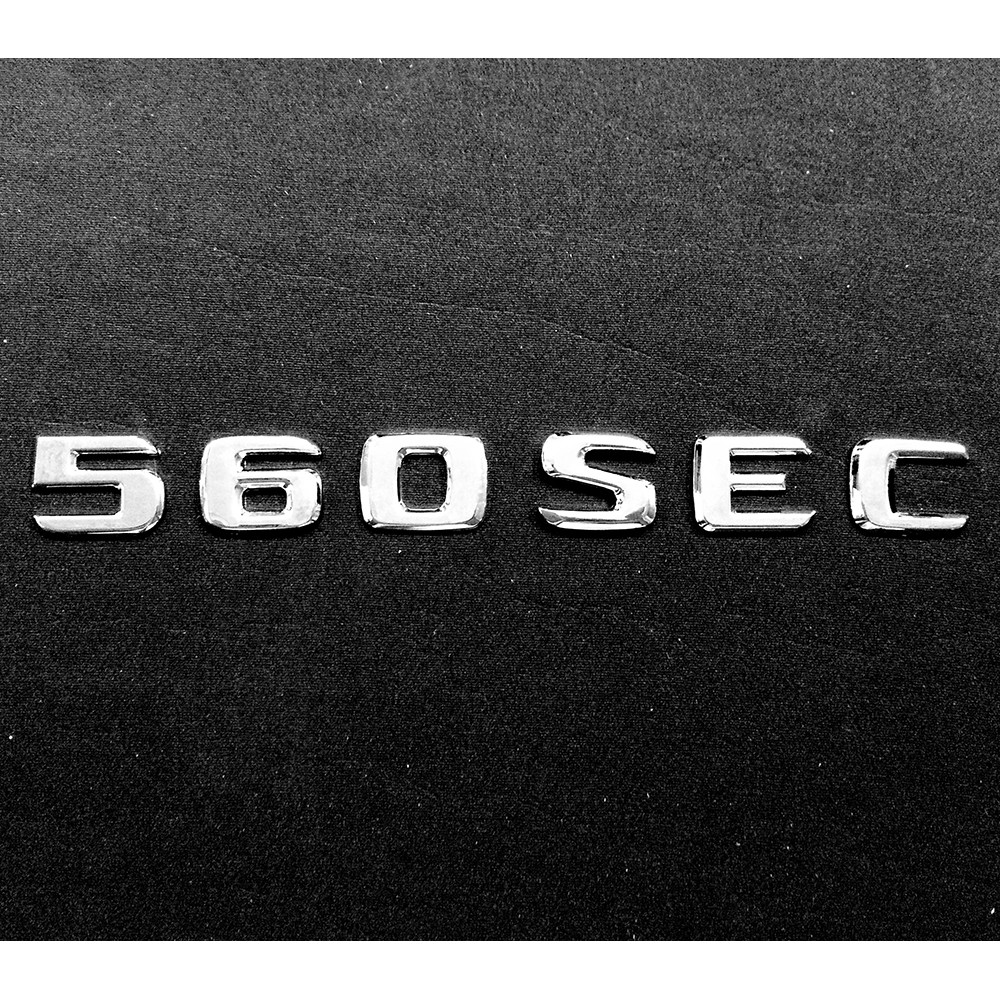 BENZ 賓士  560SEC 電鍍銀字貼 鍍鉻字體 後箱字體 車身字體 字體高度28mm