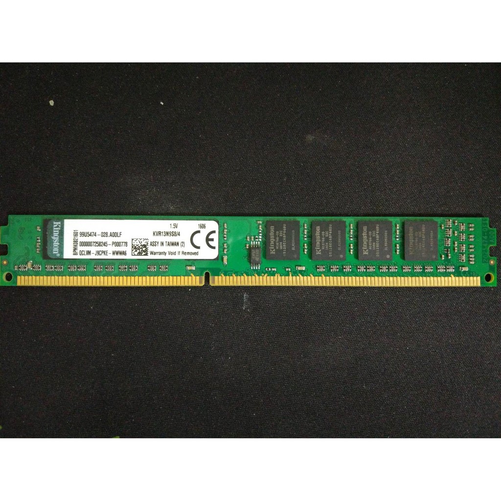 金士頓 DDR3 1333 4G*2 8G 桌機記憶體 窄版 單面 桌上型 功能正常 原廠終身保固