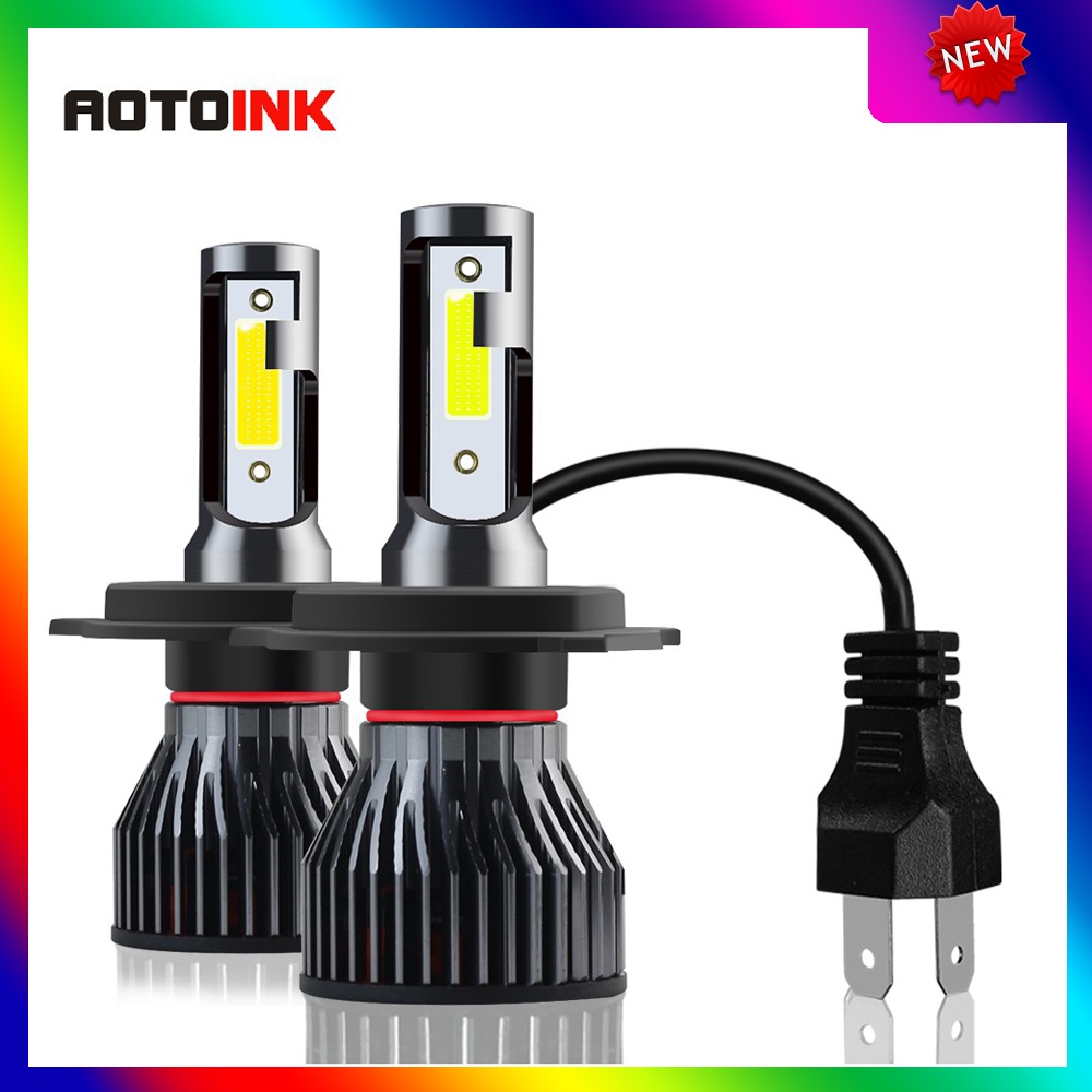 Aotoink 2 件 H4 LED 汽車燈泡 H7 H8 H3 H11 H1 9005 9006 HB3 HB4 LE