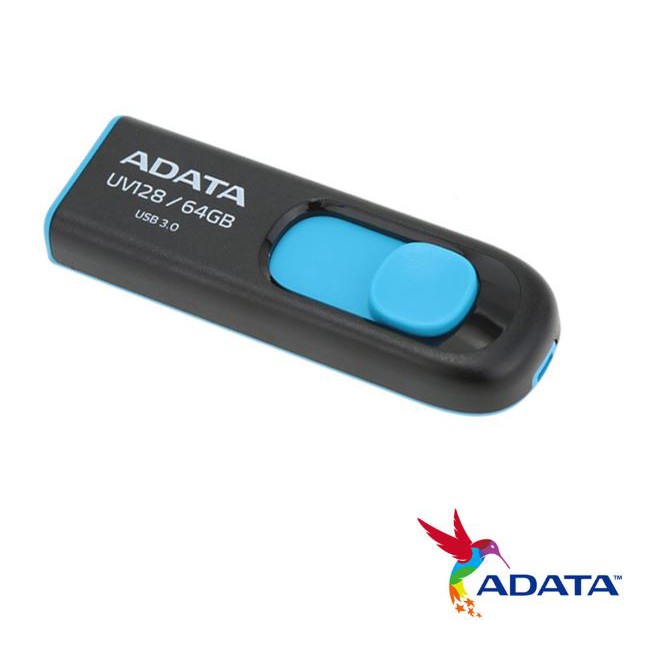 ADATA 威剛 UV128 64GB USB3.1 上推式隨身碟《藍色》(全新終身保固/開發票)