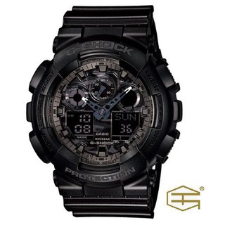 【天龜】CASIO G SHOCK 抗磁運動錶 叢林迷彩 GA-100CF-1A