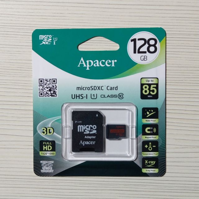 Apacer 宇瞻

Micro SDXC 128G 85MB/s 高速記憶卡 （產地：台灣）