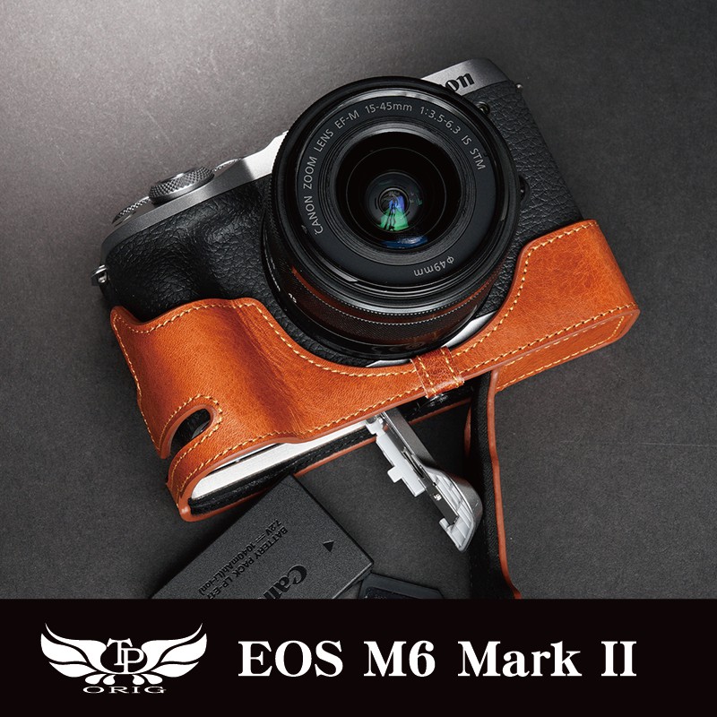 【TP  ORIG】 相機皮套 Canon EOS M6 MarkII EOSM6II 開底式真皮底座 牛皮 相機包