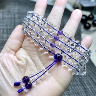 『金喜晶』天然白水晶手鍊*108顆佛珠**質感超優6mm 7mm 8mm還可纏在手腕上配戴唷~送禮極品!附禮盒