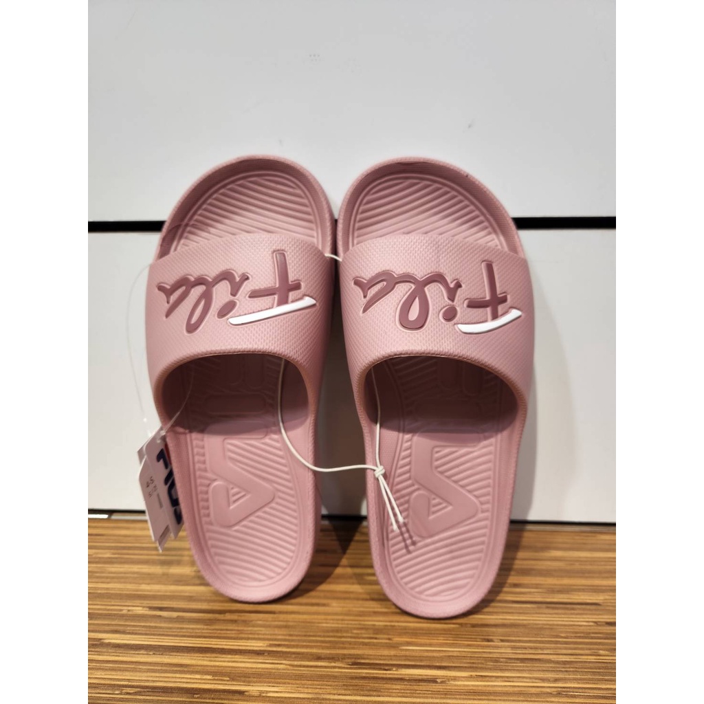 【億鴻體育】FILA - Sleek Slide 女款防水拖鞋 室內外 輕盈 藕粉色 - 4S326-555