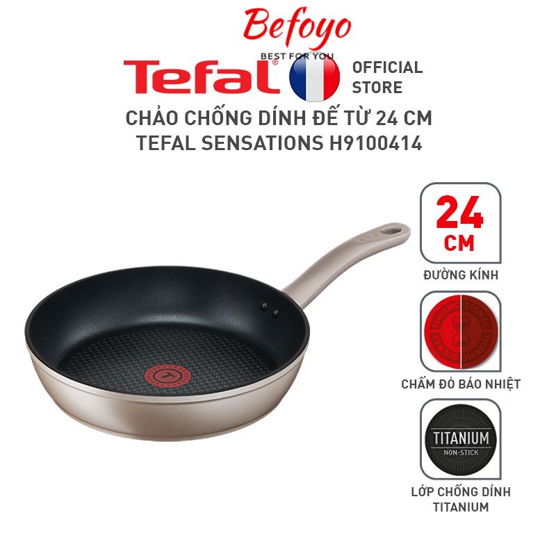 Tefal Sensations 24 厘米不粘鍋,適用於電磁爐、碳鍋、紅外線炊具 - Befoyo