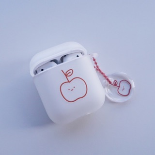 【方坊】AirPods 1/2/3/Pro/Pro2 蘋果耳機保護套 富士小蘋果 霧面軟殼 透明硬殼 含吊飾