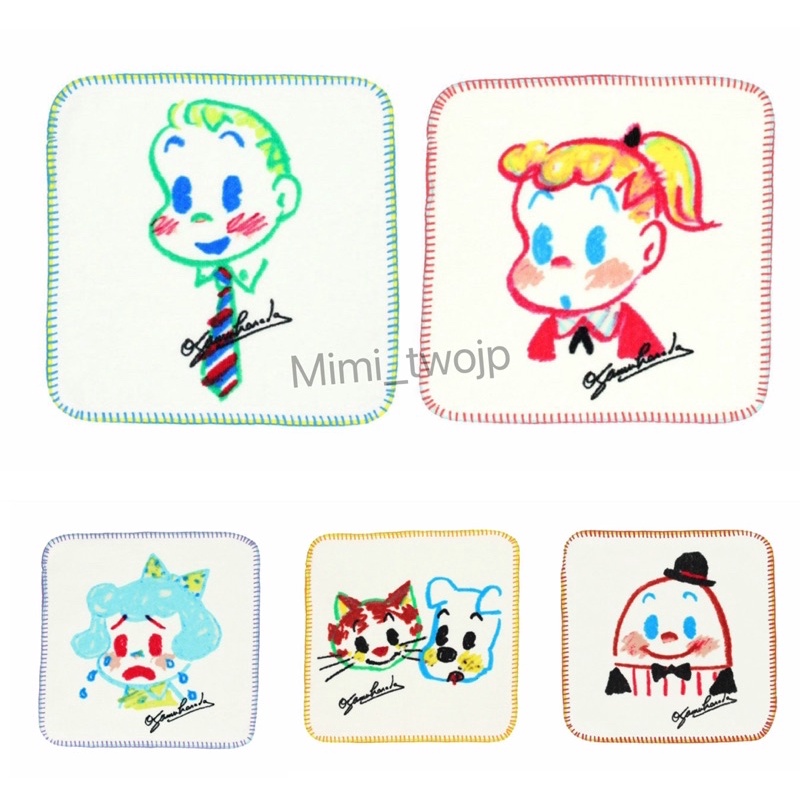 『米米兔日本雜貨店』現貨 日本正版 原田治  OSAMU GOODS 純棉 25x25 小方巾 方巾 毛巾 手帕