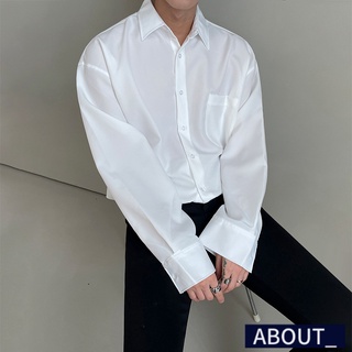 【ABOUT_歐巴】質感痞帥垂墜感長袖襯衫 韓 長袖上衣 襯衫 休閒上衣 襯衣 內搭 正裝 男