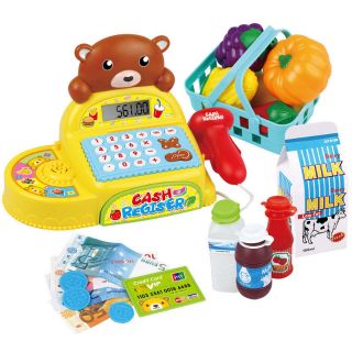 👑五星玩具👑35561小熊超市計算收銀機~仿真有趣刷卡機+掃描器~家家酒玩具