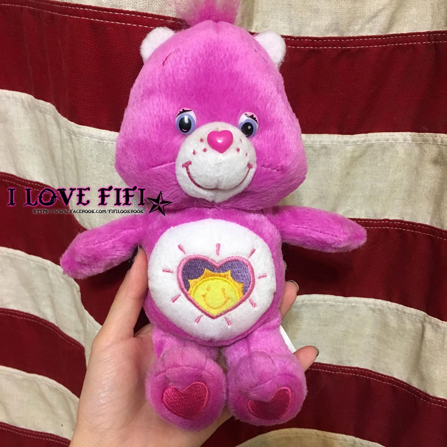 美國正版絕版彩虹熊Care Bears愛心熊粉紅桃紅色老玩具娃娃布偶玩具古董