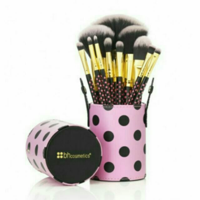 ✈全新現貨 美國 bh Cosmetics 11支 粉紅點點皮筒刷具組 Pink-A-Dot Brush Set