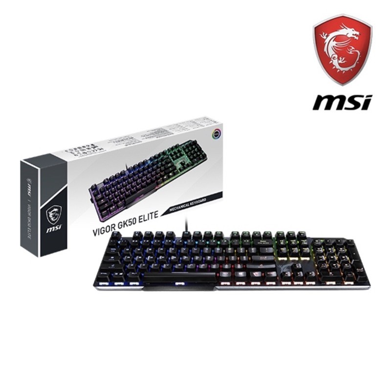 MSI Vigor GK50 Elite LL TC機械式電競鍵盤 凱華青軸
