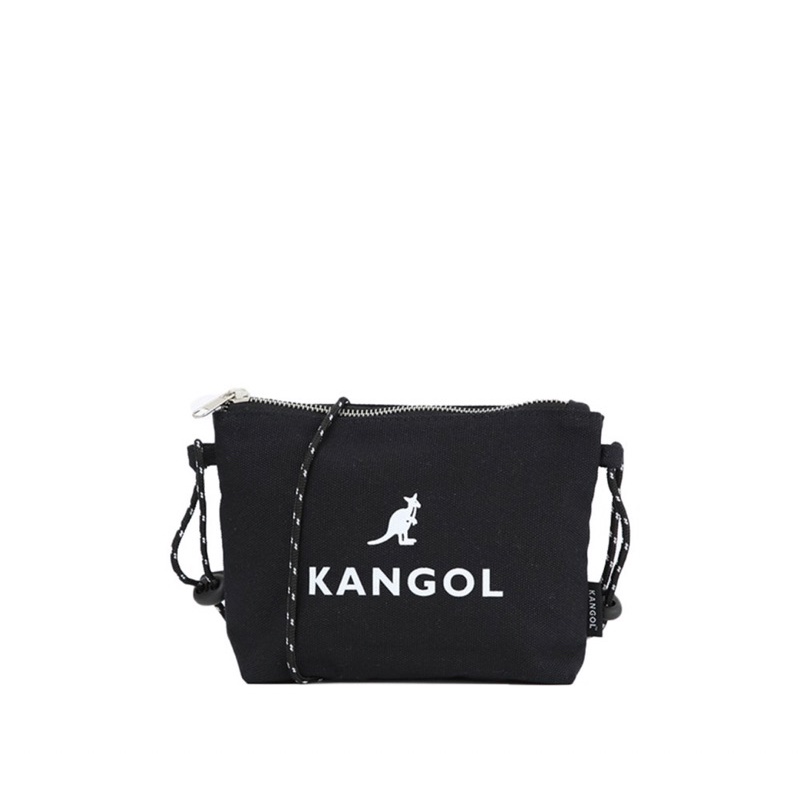 全新 現貨 KANGOL 袋鼠 滾繩側背包 黑色 帆布包 斜背包 後背包 肩背包 兩用包 小包 隨身包 現貨 正品