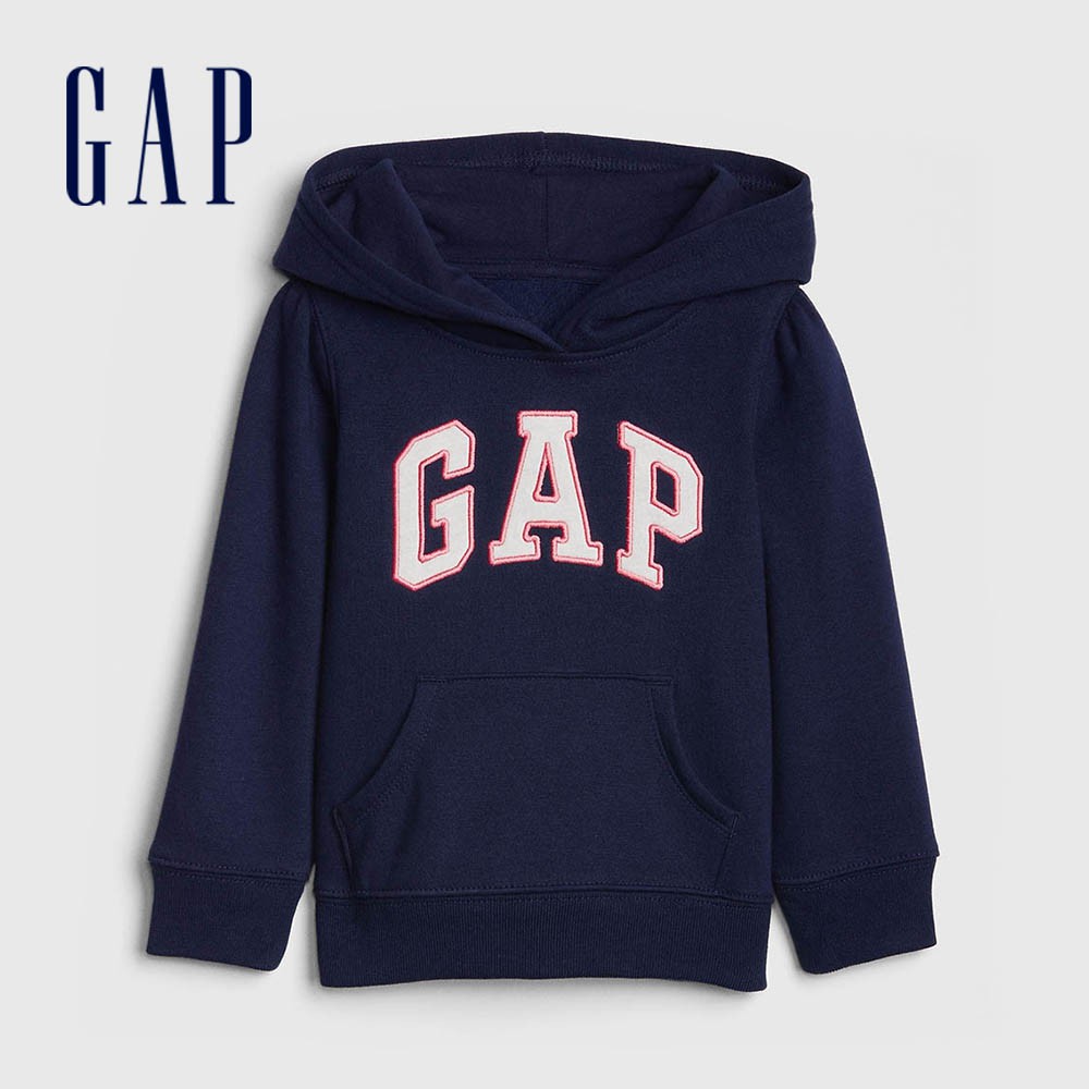 Gap 女幼童裝 Logo口袋帽T-海軍淺藍(851512)