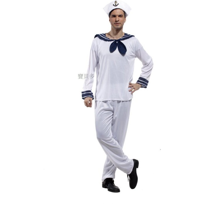 現貨台灣 萬聖節服裝 萬聖節海軍裝扮 海軍服裝 男水手服 變裝派對 大人變裝服 大人水手裝 蝦皮購物