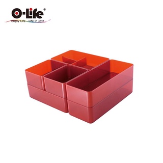 O-Life B-016置物整理收納盒/ 紅色款 eslite誠品