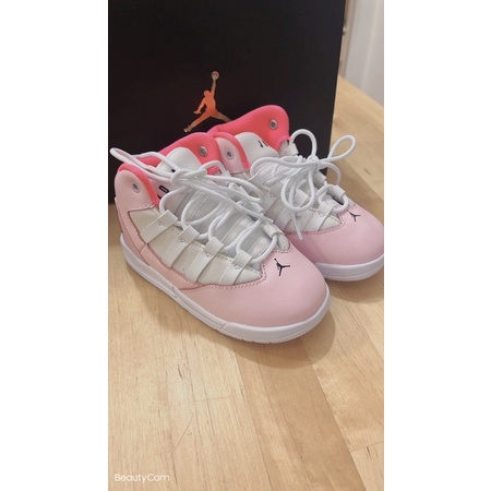 Jordan女幼童鞋～粉白色～二手轉賣