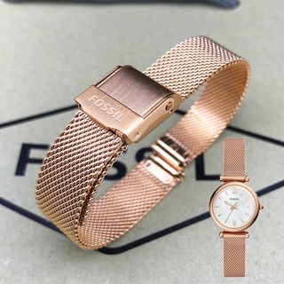 FOSSIL錶帶12mm女款網狀不銹鋼錶帶適合ES4433手錶配件