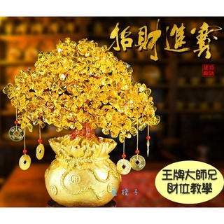 臺灣現貨B161✨19-30cm招財開運水晶搖錢樹/招財樹/發財樹/搖錢樹/迷你招財樹/居家創意飾品/辦公桌擺件