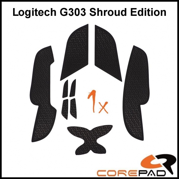 滑鼠防滑貼 Logitech G303 Shroud Edition｜Corepad Soft Grips｜防汗貼鼠貼