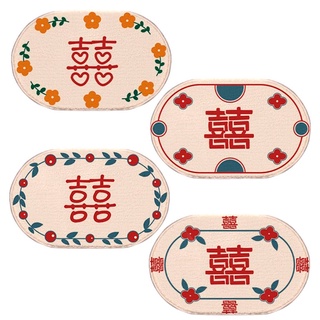 囍字踏墊【多款】／結婚喜慶喜字 婚房裝飾 地毯 臥室加厚地墊 床邊毯 門地墊 進門腳墊 網紅禮物【B&B幸福雜貨】