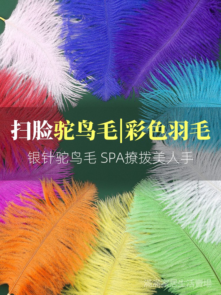 👂采耳師必備 銀針鴕鳥毛👂專業采耳工具 彩色羽毛 掃臉毛毛 天然鴕鳥毛棒 芙蓉杵 SPA 撩拔美人手 採耳 臉部按摩
