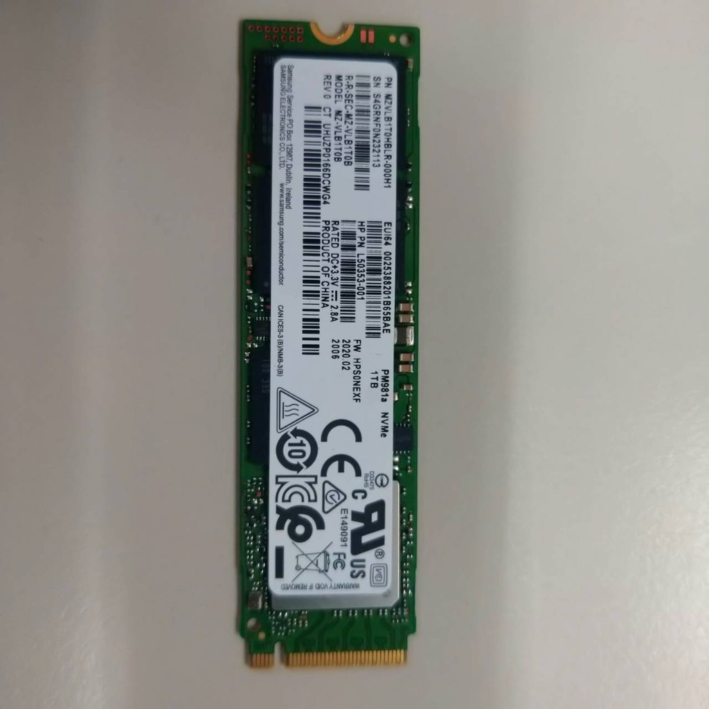 Samsung nvme PM981a 1Tb