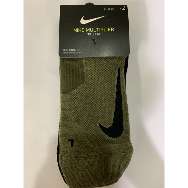 Nike Multiplier短襪一組2雙（一黑一綠）