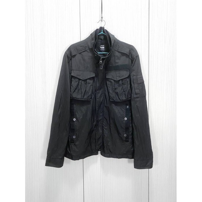 G-STAR RAW 荷蘭 設計師 品牌 黑色 防風 立領 軍裝 夾克 外套