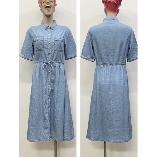 新掀貨服飾-一般尺碼-STOCKTON-天絲棉短袖長洋裝-69023