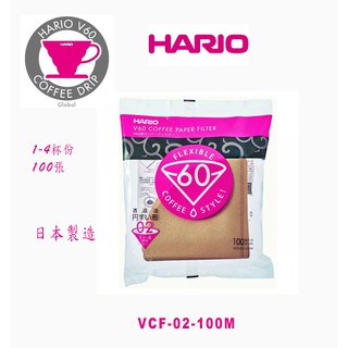 HARIO V60無漂白02濾紙 100張&110張 VCF02-100M/VCF02-110M