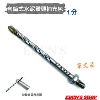 【補充包】BAKUMA套筒式水泥鑽頭補充包 1/8"替換鑽頭 鑽兼鎖 單支 BB-110