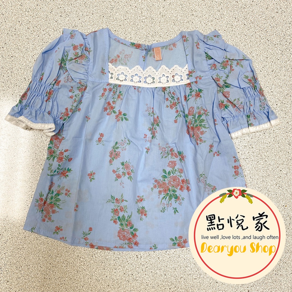 【FLO】 韓國童裝 方領碎花短袖上衣 童裝 正品