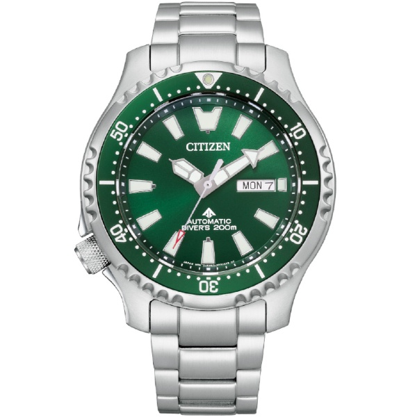 CITIZEN 星辰 NY0131-81X 鋼鐵河豚EX Plus潛水機械錶 / 綠面 44mm