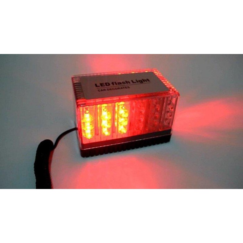 全紅款方形 吸頂式爆閃燈 48 LED 強力磁鐵 車頂燈 工程燈 警示燈 消防車 巡邏燈 引導燈 圓形 橢圓形