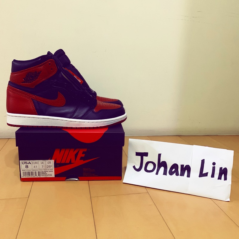 Nike Air Jordan 1 retro OG banned 黑紅 bred US8 26cm