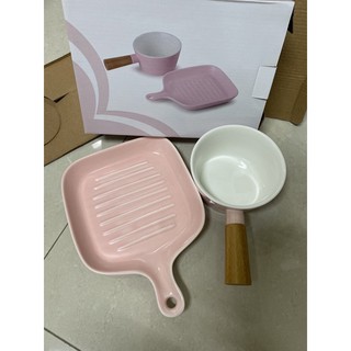 漢神贈品 mama tone粉色色釉方盤+陶瓷碗（可面交）