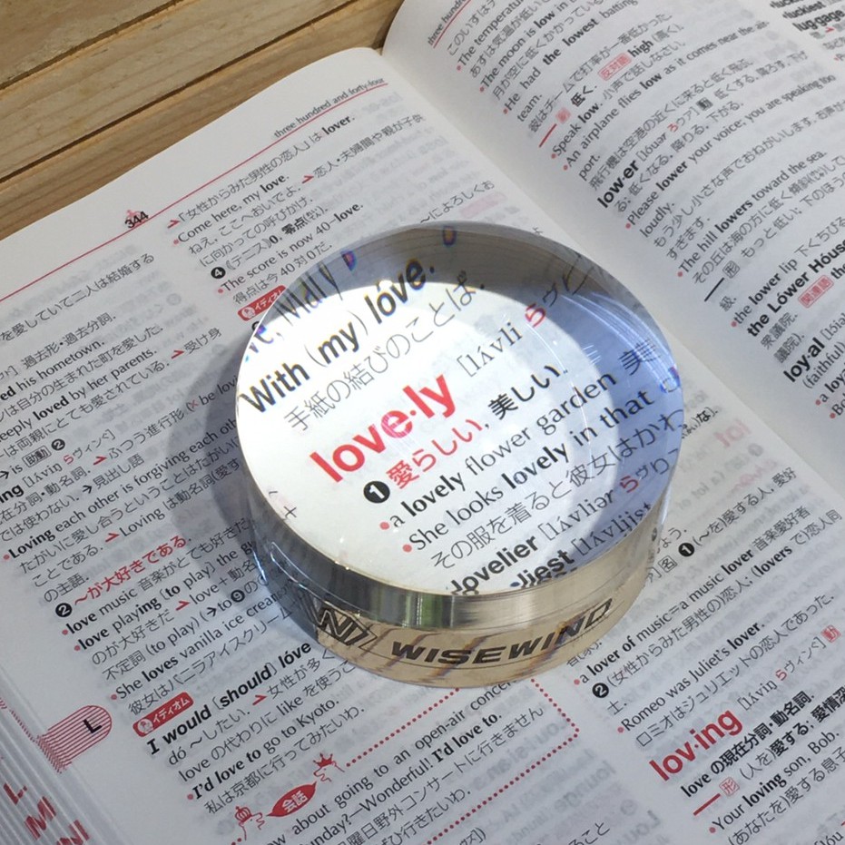 WISEWIND 5倍 文鎮型 晶球放大鏡 ⭐全玻璃 透光性佳⭐ 台灣製造 閱讀書報 視障輔具