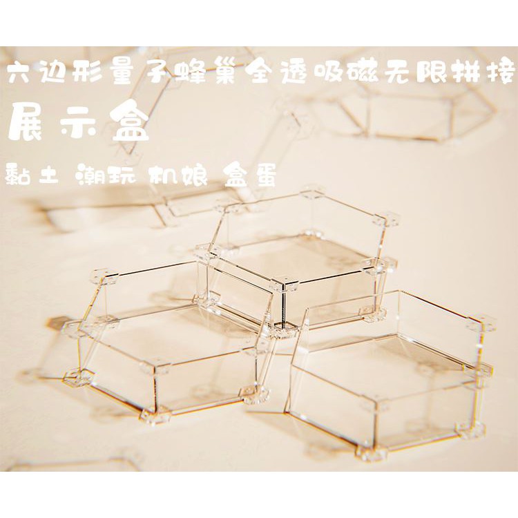 【奶熊屋】六角形蜂巢無限拼接壓克力展示盒