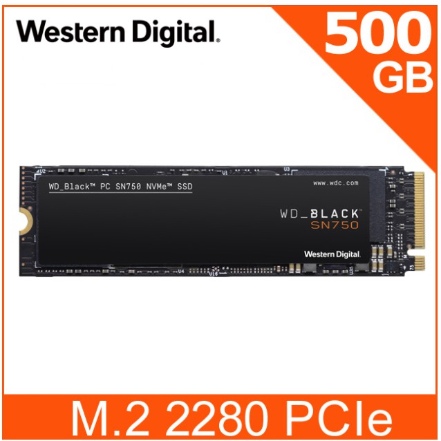 WD 黑標 SN750 500GB NVMe PCIe SSD固態硬碟(WDS500G3X0C) 讀3470/寫2600