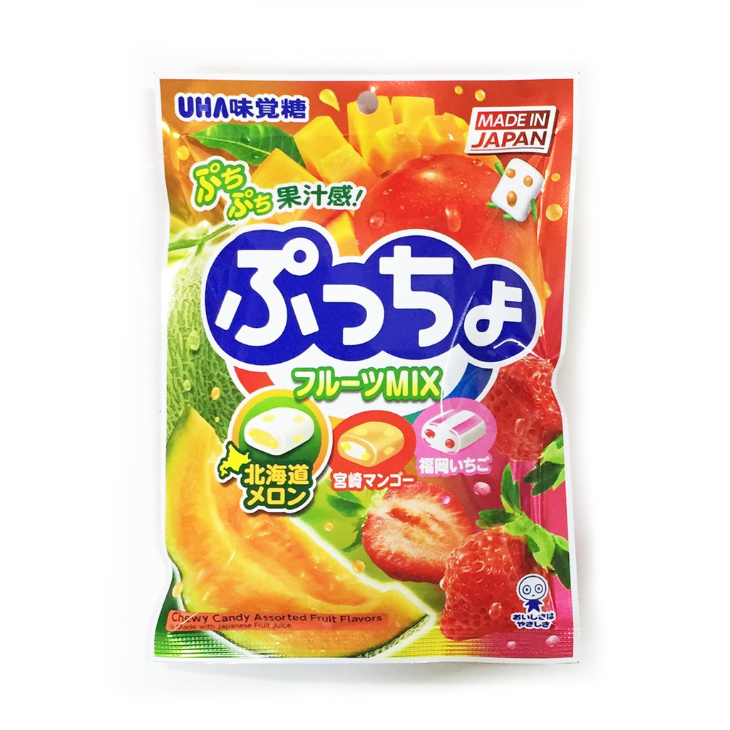 UHA味覺糖 日本名產水果普超軟糖 - 哈密瓜&amp;草莓&amp;芒果 90g