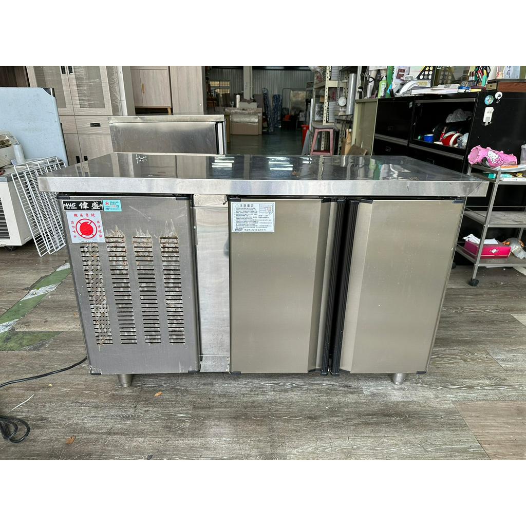 吉田二手傢俱❤2021年偉盛4尺白鐵雙門冷凍工作台冰箱 冷凍  保鮮 商用 餐飲 營業用
